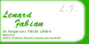 lenard fabian business card